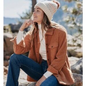 Marine Layer Eden Sherpa Overshirt Teddy Shacket Jacket